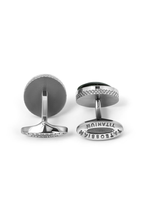 Tateossian - Black Line Stone Titanium Cufflinks