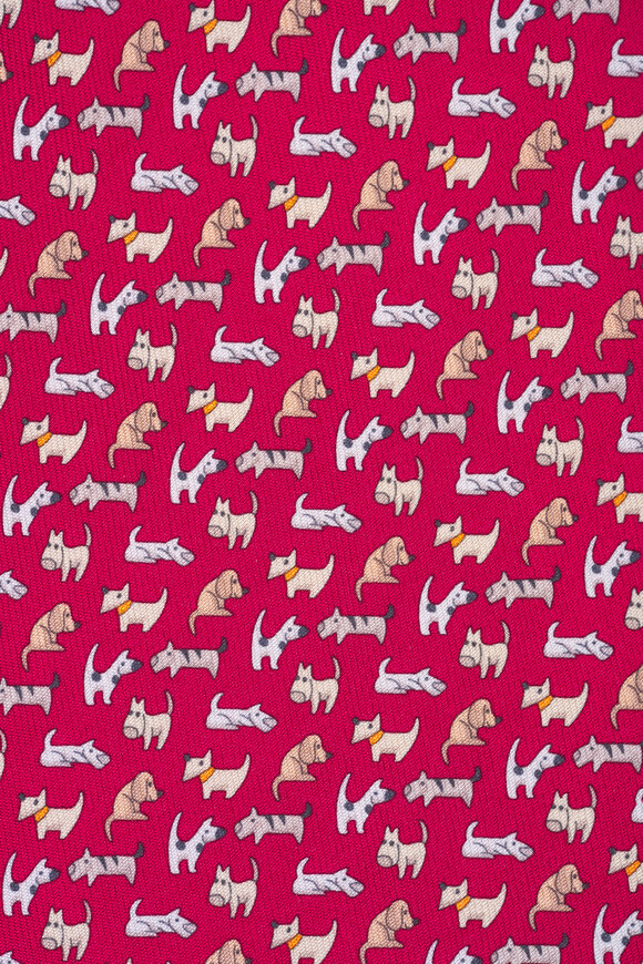 Ferragamo Red Dog Print Silk Necktie - view 2