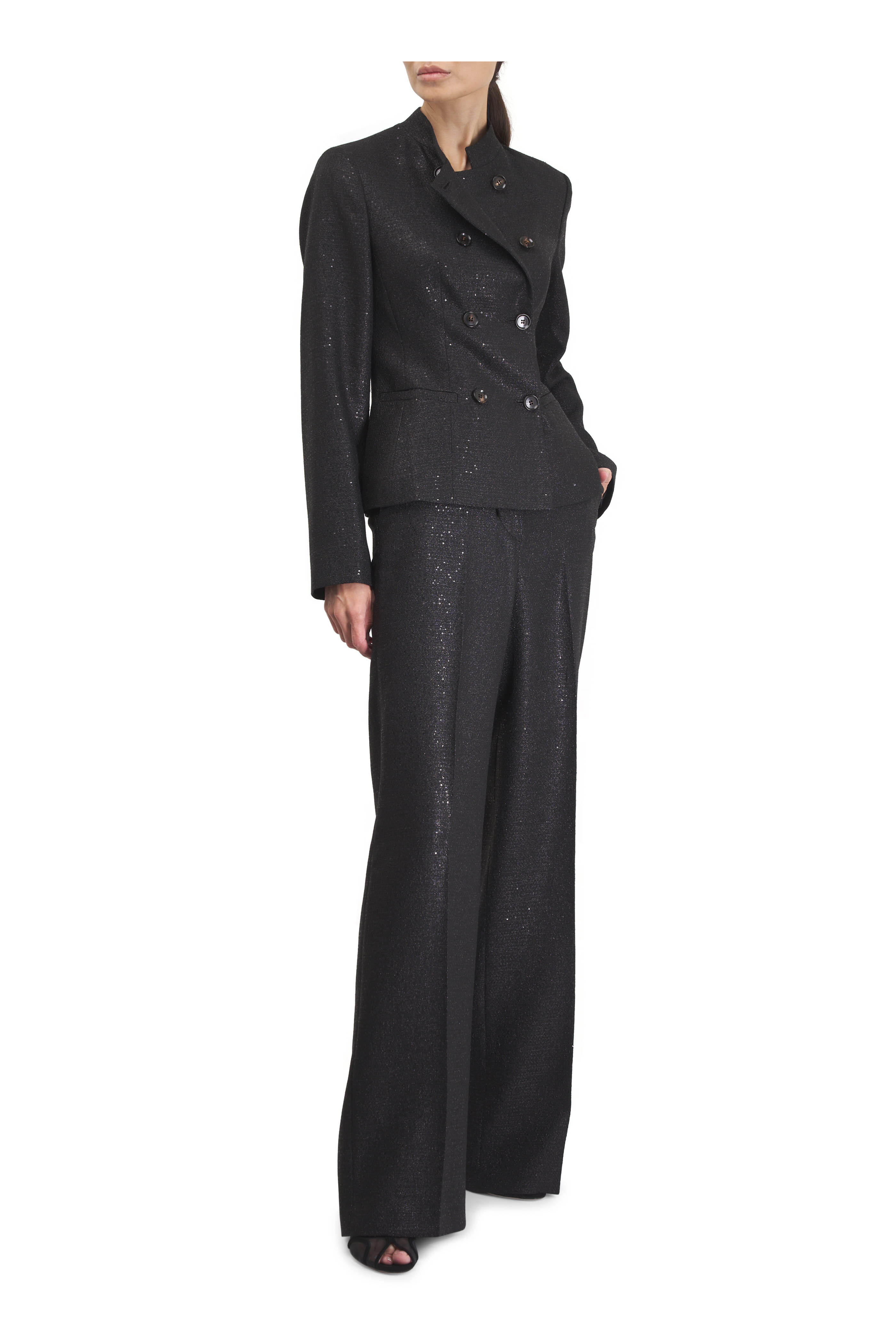 Kiton - Black Sequin Lurex Pant
