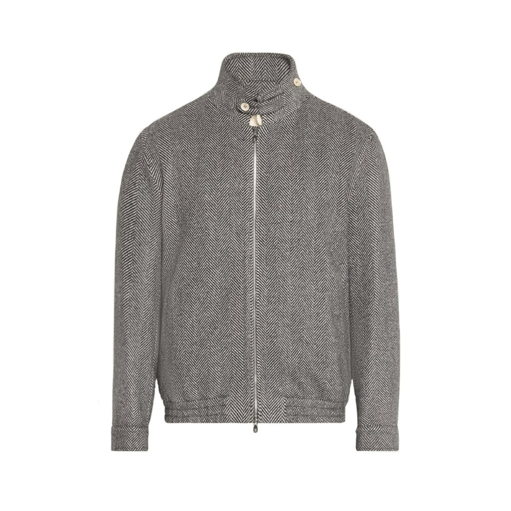 スーツ BRUNELLO CUCINELLI Techno wool carded chevron jacket with mo Brunello Cucinelli Brushed techno wool chevron blazer with
