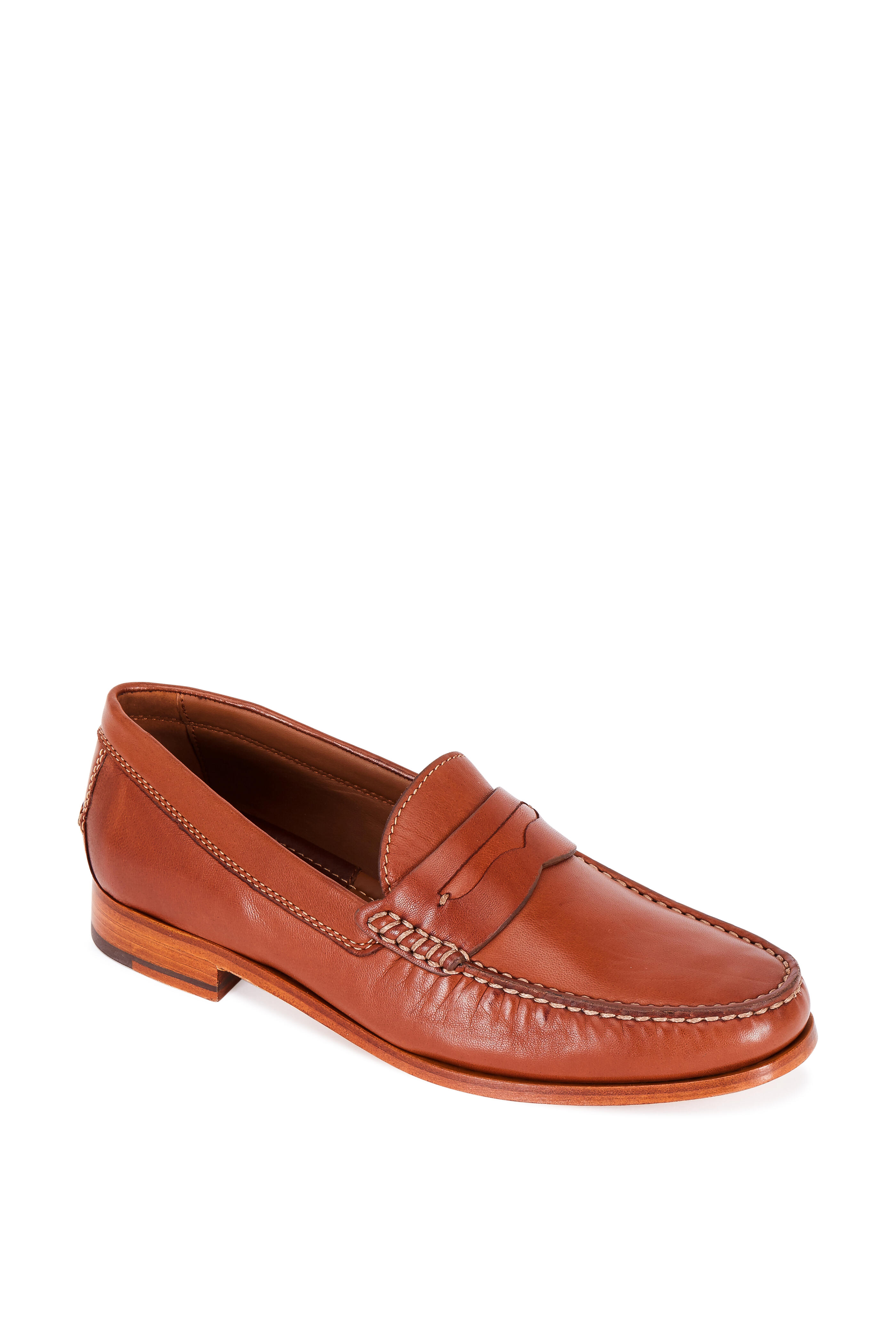 Trask - Sadler Cognac Leather Penny Loafer | Mitchell Stores