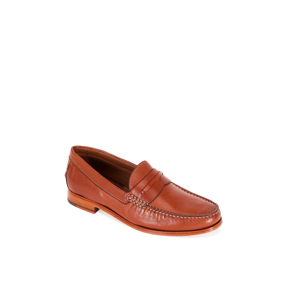 Trask Sadler Cognac Leather Penny Loafer