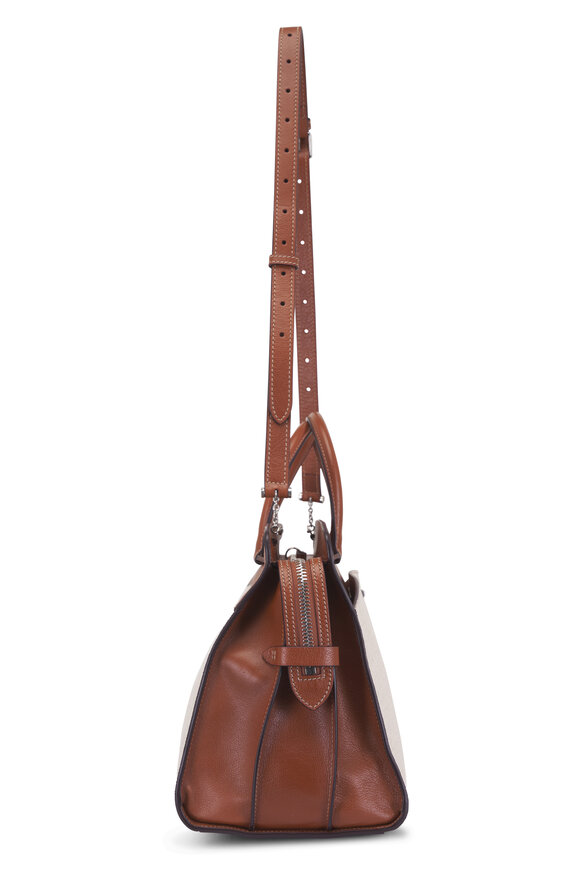 Métier Private Eye Natural Linen & Leather Satchel - view 4