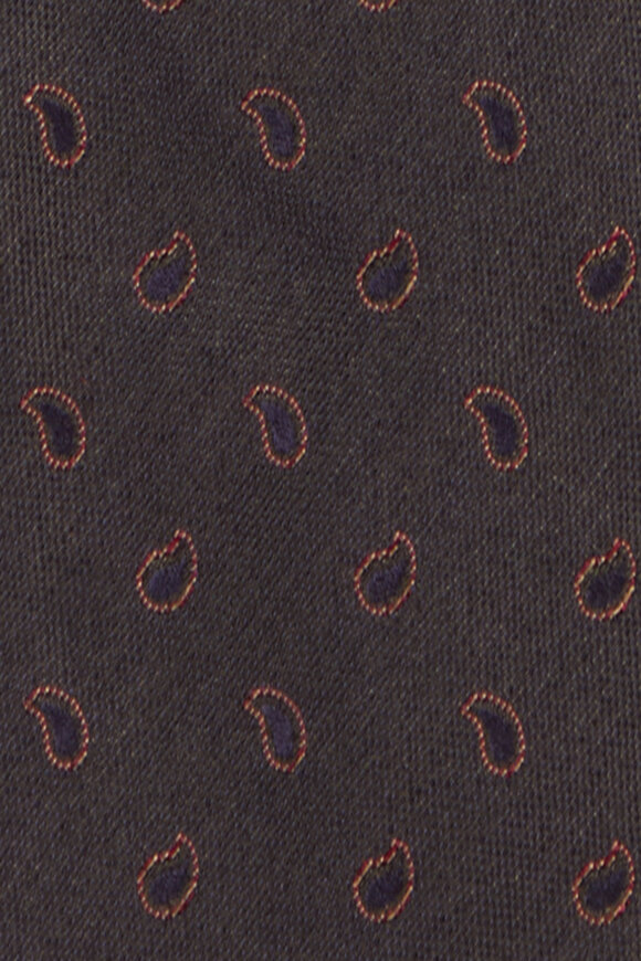 Geoff Nicholson Dark Green Paisley Silk Necktie - view 2