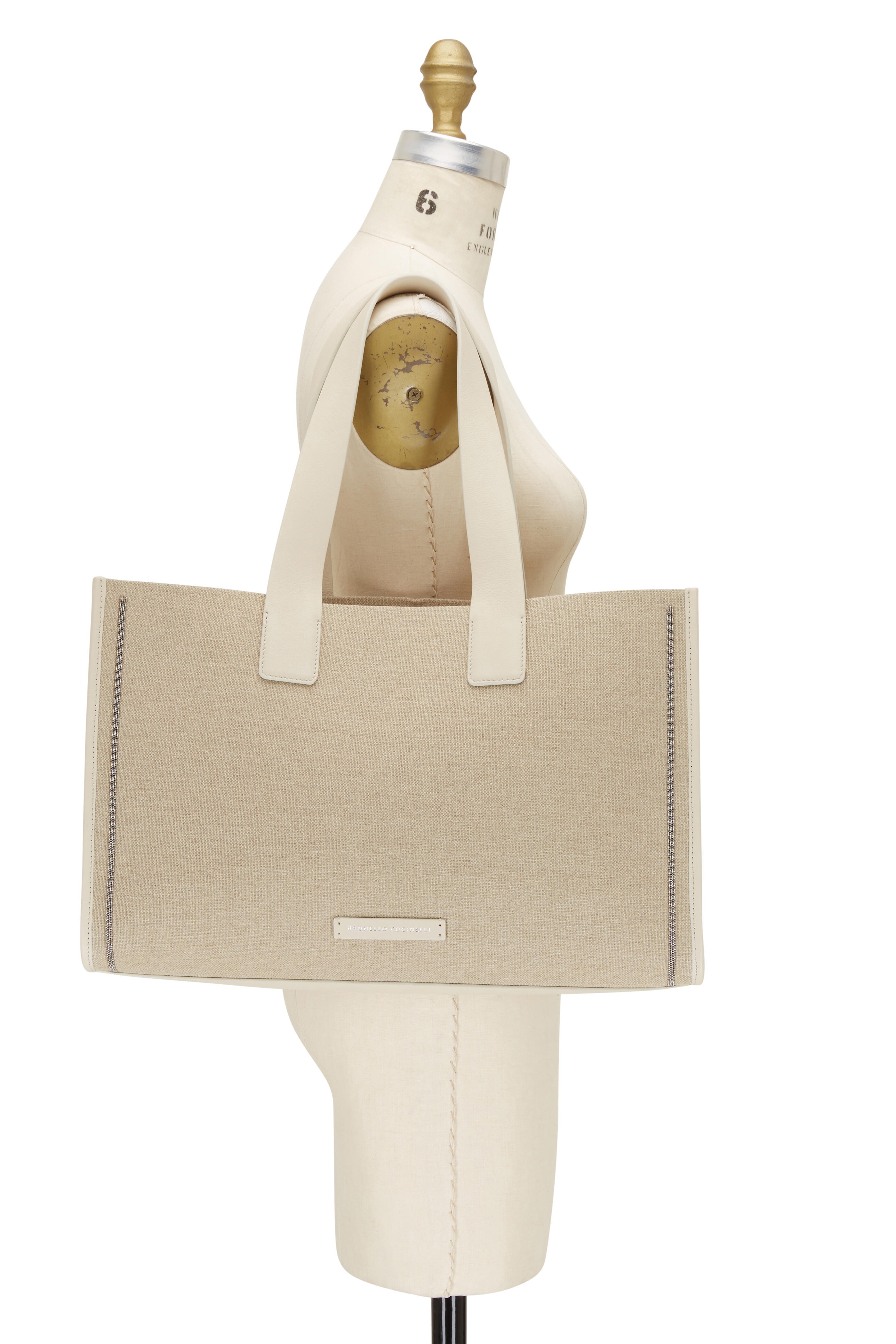 Brunello Cucinelli - Corda Natural Linen & Leather Tote Bag