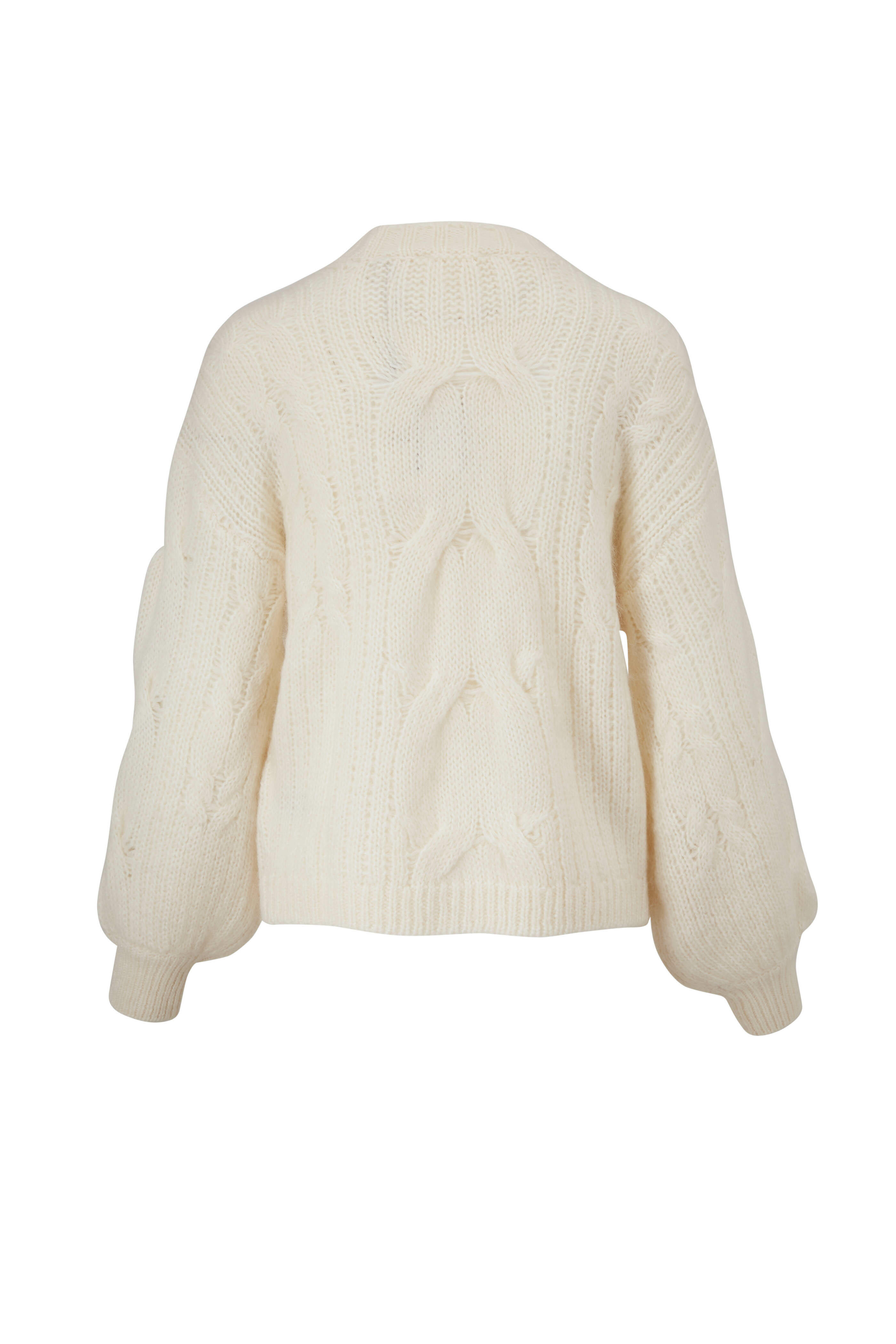 7 For All Mankind - Ivory Open Weave Cocoon Cardigan