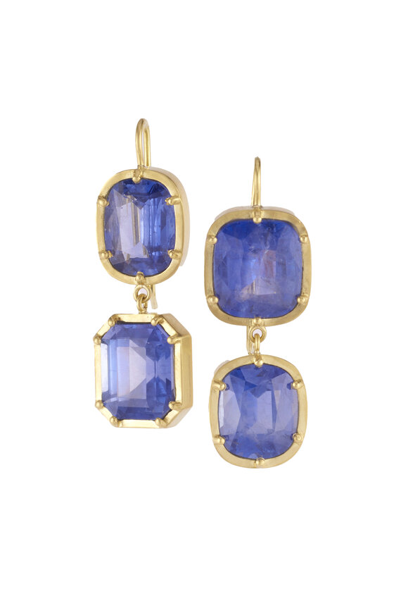 Sylva & Cie - Ceylon Sapphire Drop Earrings