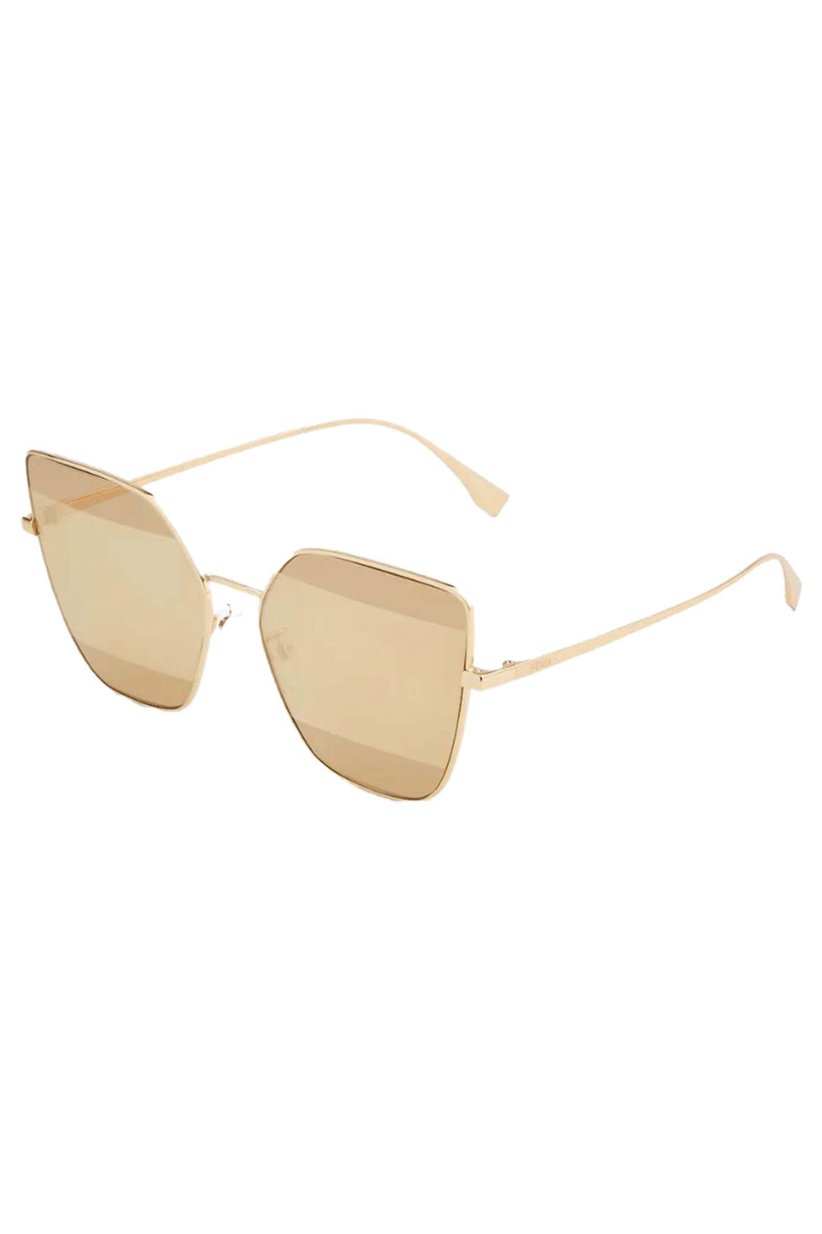 Fendi Sunglasses - Stripes Sunglasses in Gold and Brown