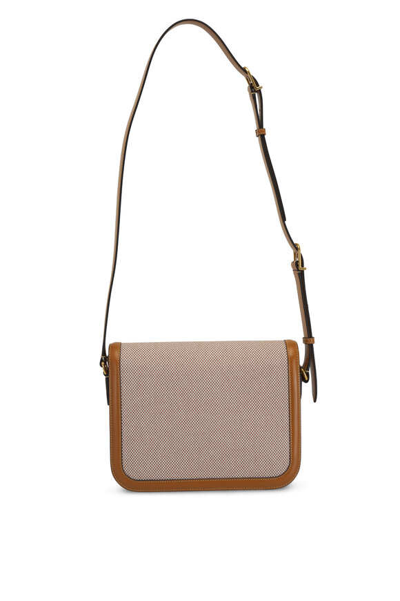 Valentino Garavani - 9 to 5 Taupe & Natural Canvas Shoulder Bag