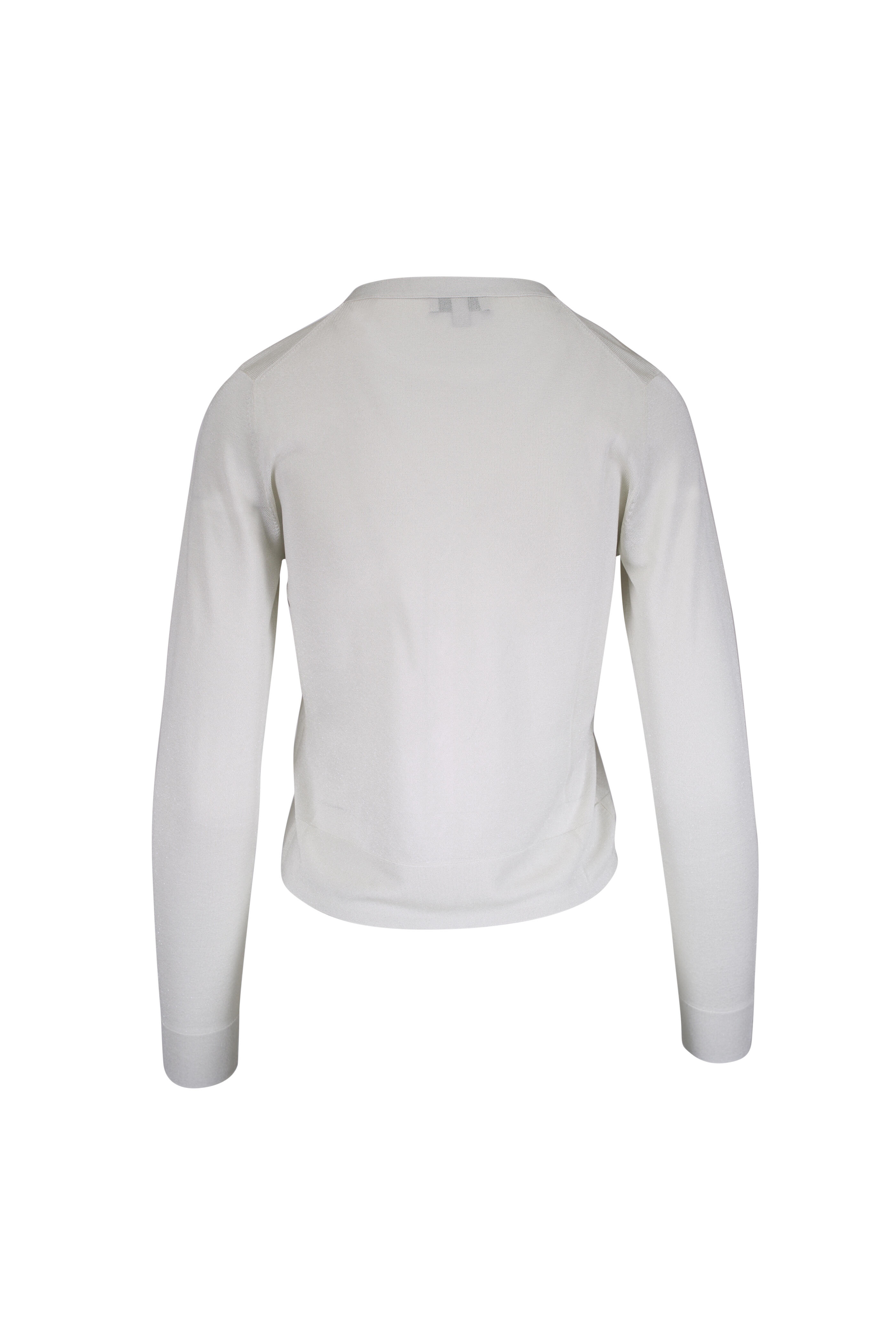 Kinross - Shimmer Oyster V-Neck Cardigan