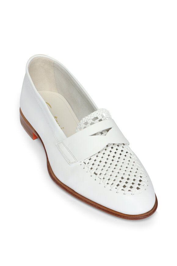 Santoni Luce Woven Penny Loafer