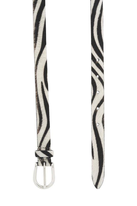 Anderson's Skinny Zebra Print Leather Belt, 20mm - view 2