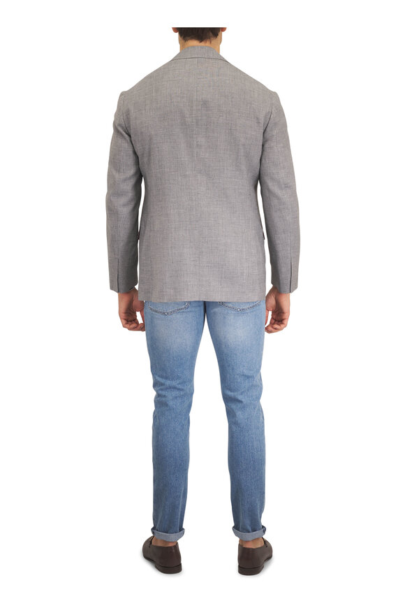 Brunello Cucinelli Gray Wool, Silk & Linen Separate Suit Jacket - view 5