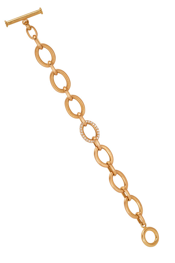 Caroline Ellen Handcrafted Diamond Oval Link Bracelet - view 1
