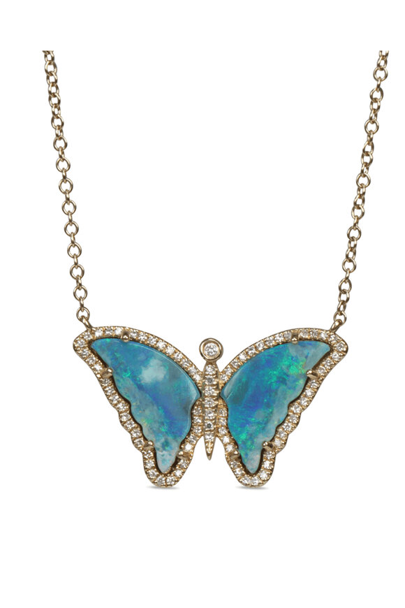 Kai Linz Diamond Opal Butterfly Necklace - view 2