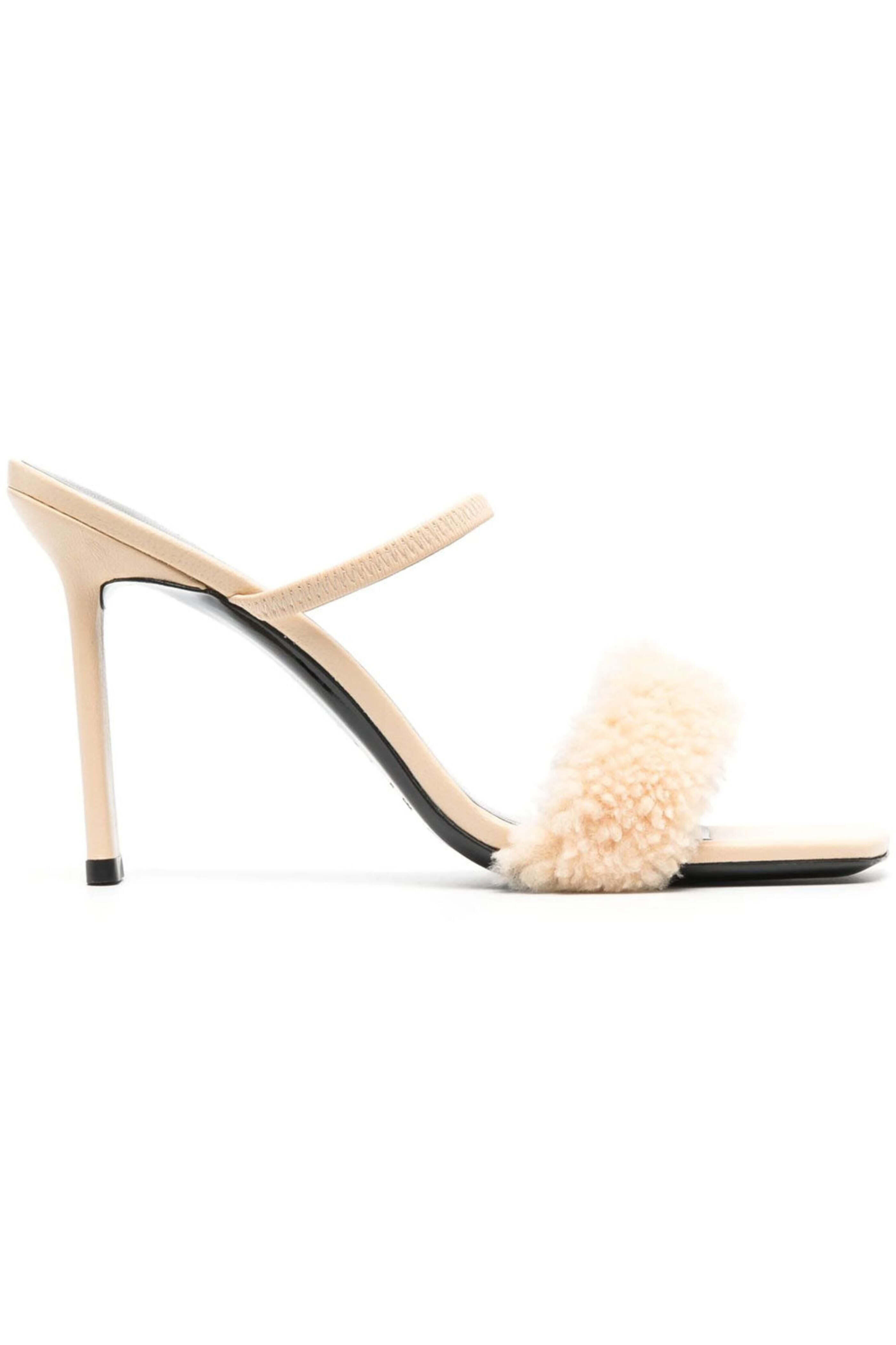 By Far - Ada Shearling Sandal in Sable