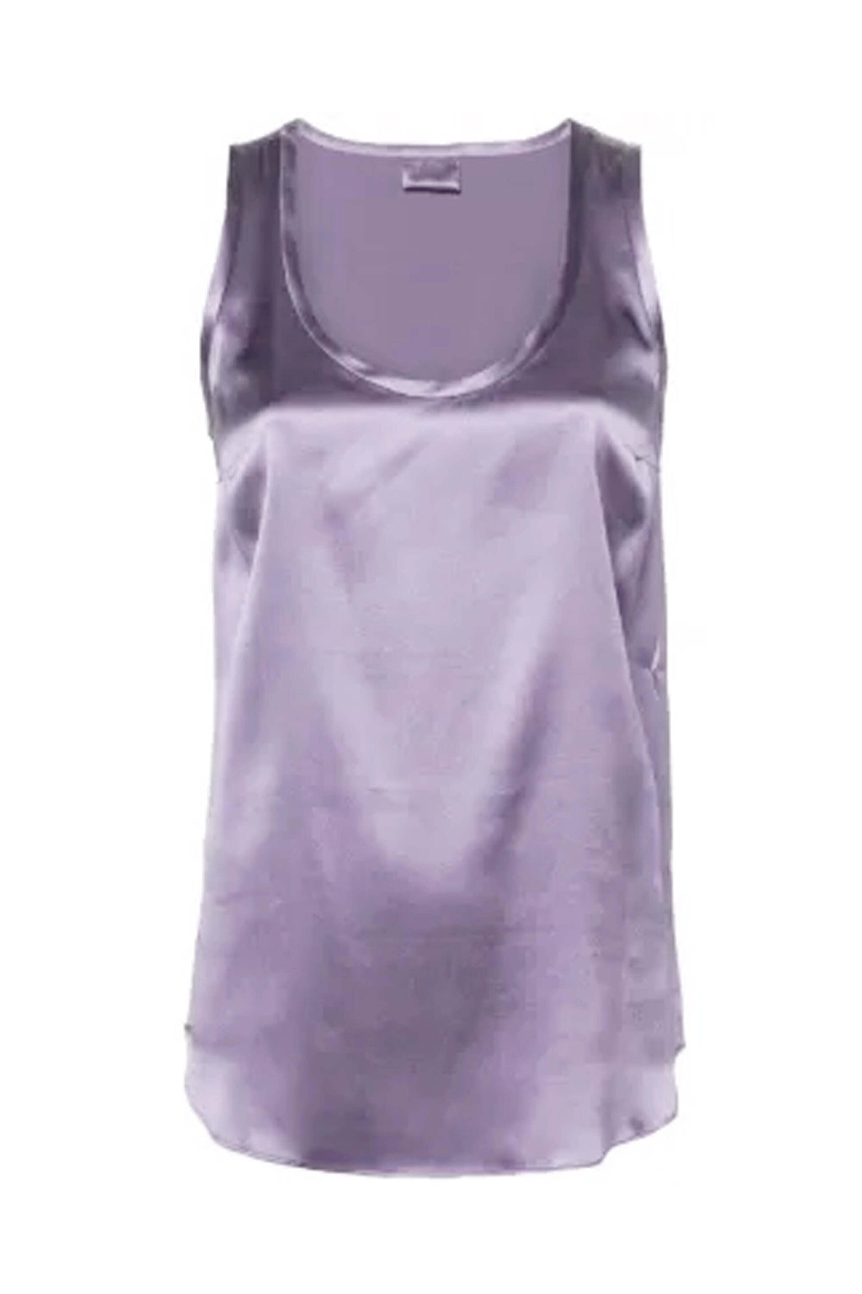 Brunello Cucinelli - Purple Satin Scoop Neck Tank