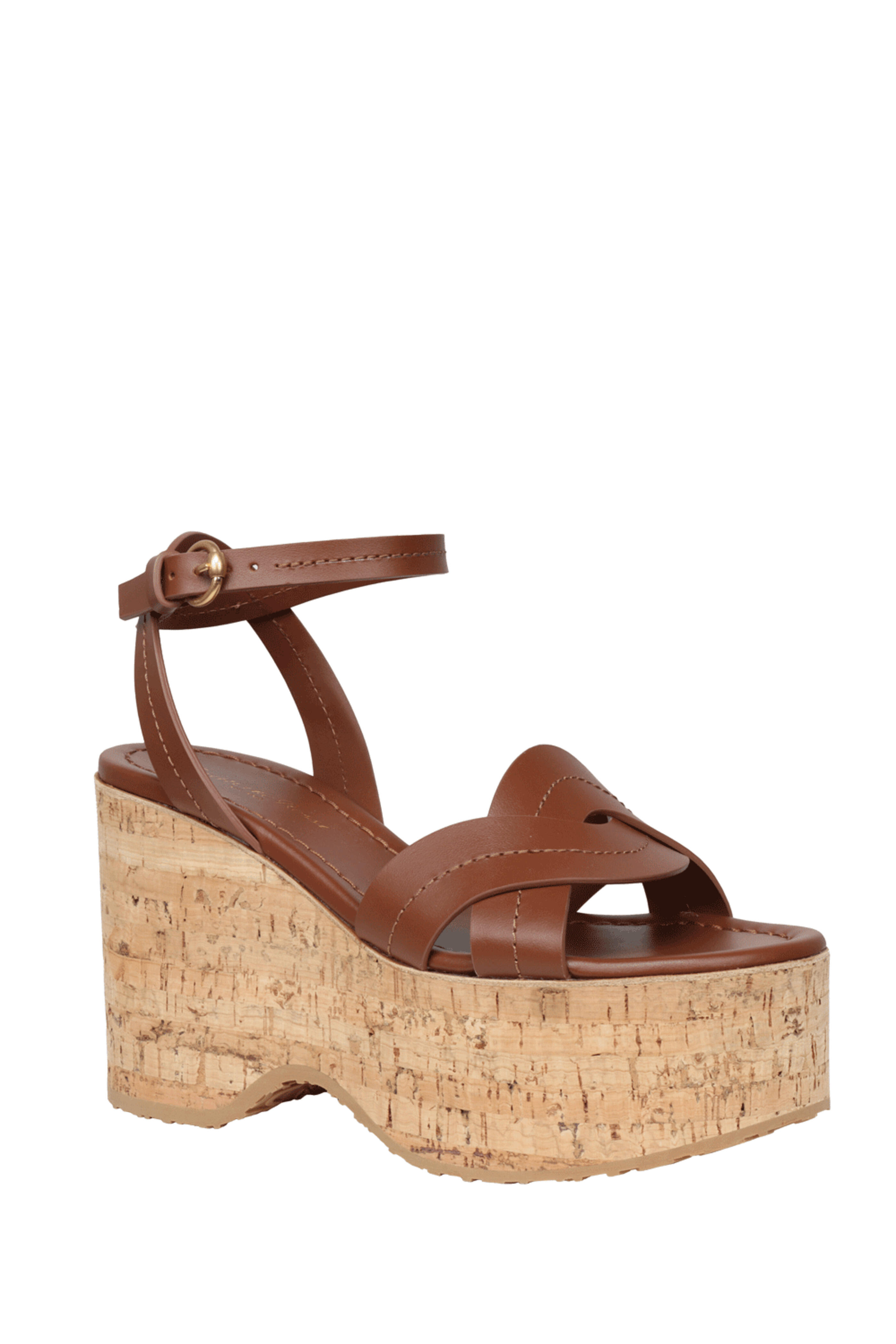 Gianvito Rossi - Havana Cork Brown Platform Wedge Sandal, 108mm