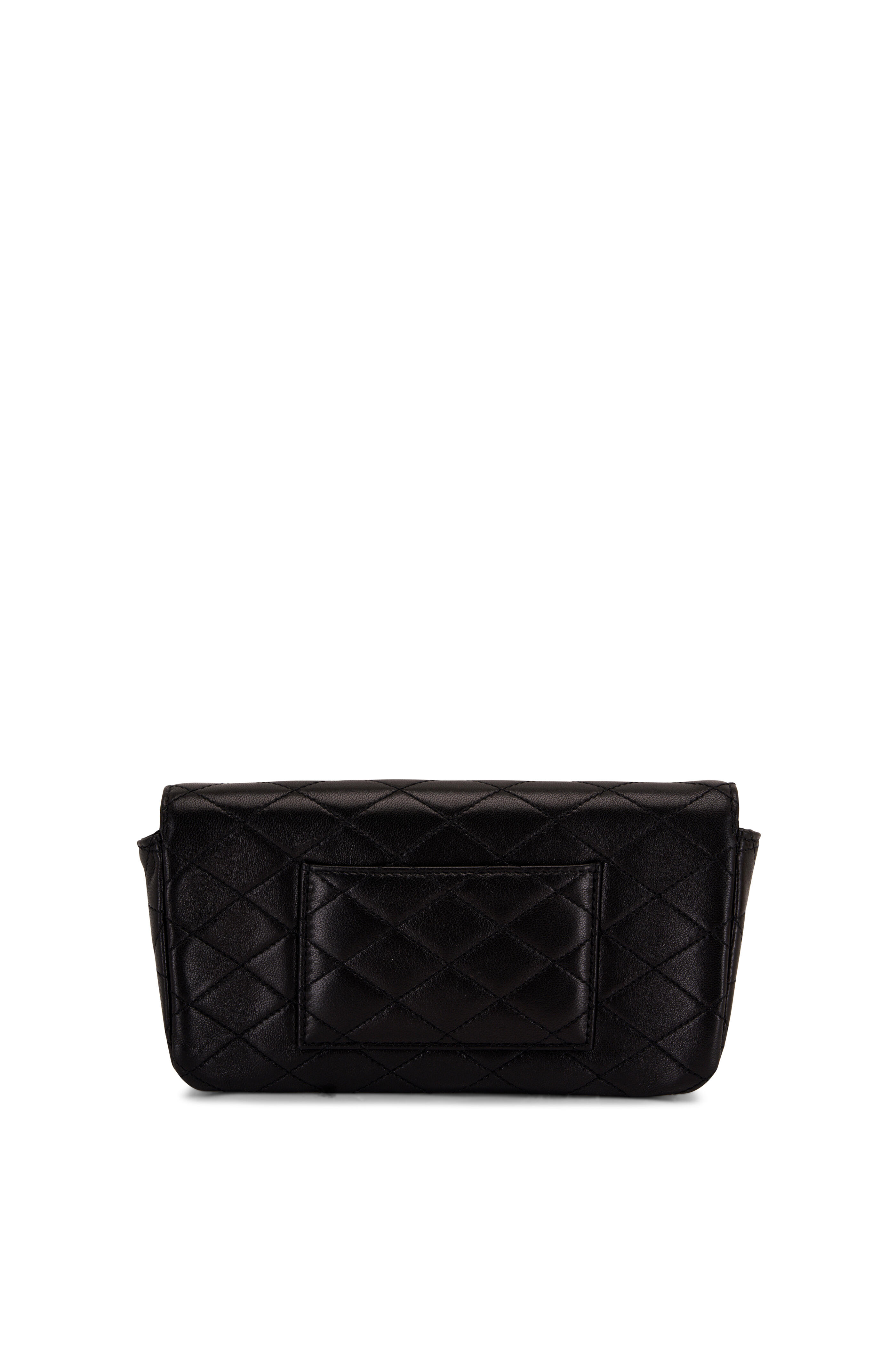 Saint Laurent - Gaby Black Quilted Leather Logo Chain Phone Holder