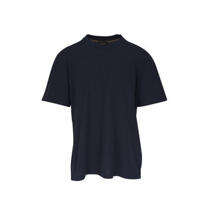 Tシャツ・カットソー Brioni SS25 Cotton shirt (SCFH0LPC013 4800) Brioni - Navy Cotton T-Shirt | Mitchell Stores