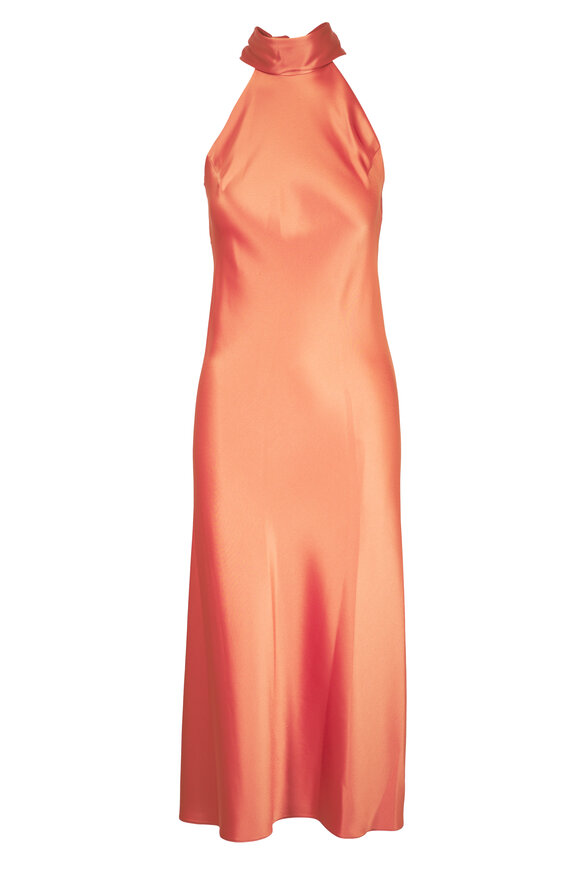Galvan Cropped Sienna Papaya Midi Dress