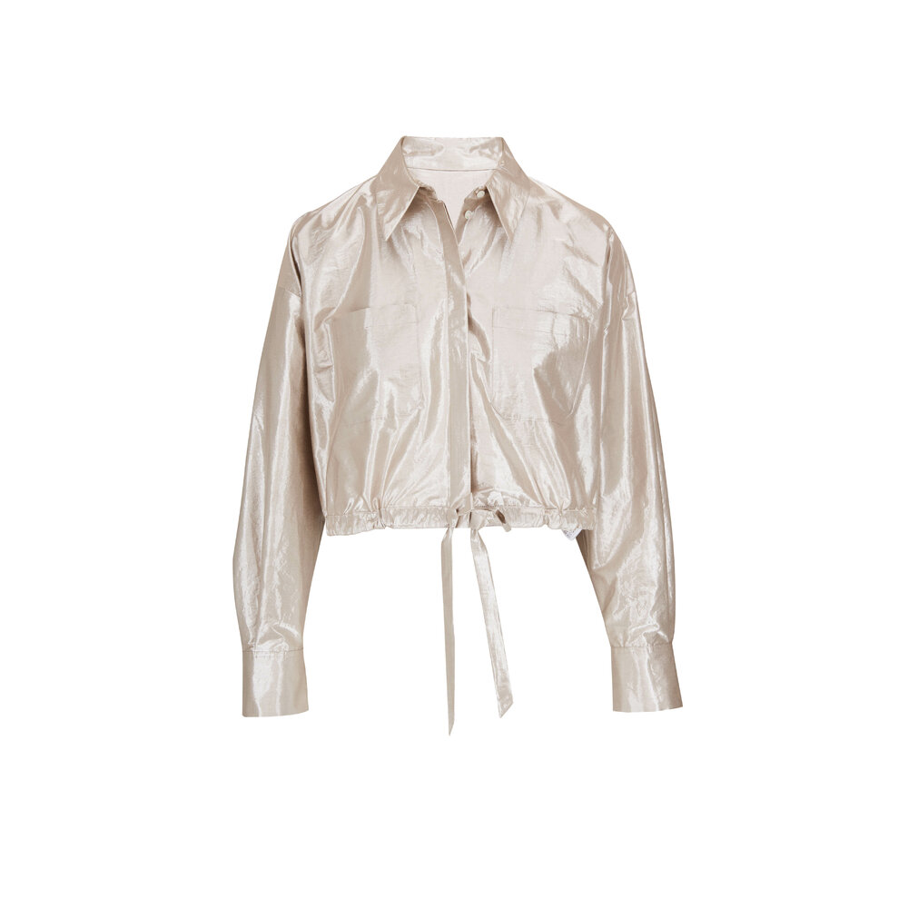 Dorothee Schumacher - Shimmering Ease Shiny White Metallic Blouse