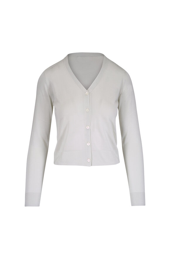 Kinross Shimmer Oyster V-Neck Cardigan