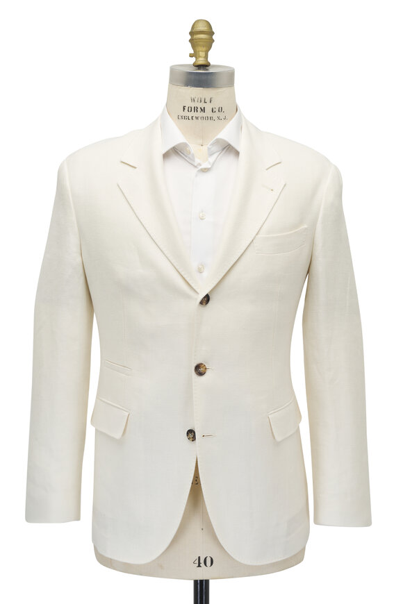 Brunello Cucinelli - Off White Linen, Wool & Silk Sportcoat