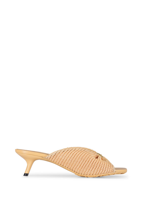 Loewe Pebble Natural Raffia-Effect Soft Slide, 45mm - view 6