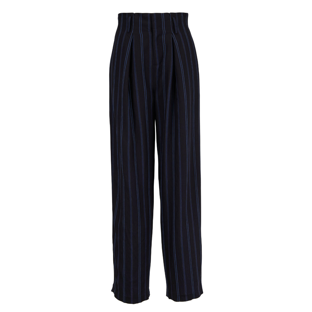 Vince - Indigo Striped Wide Leg Pant | Mitchell Stores