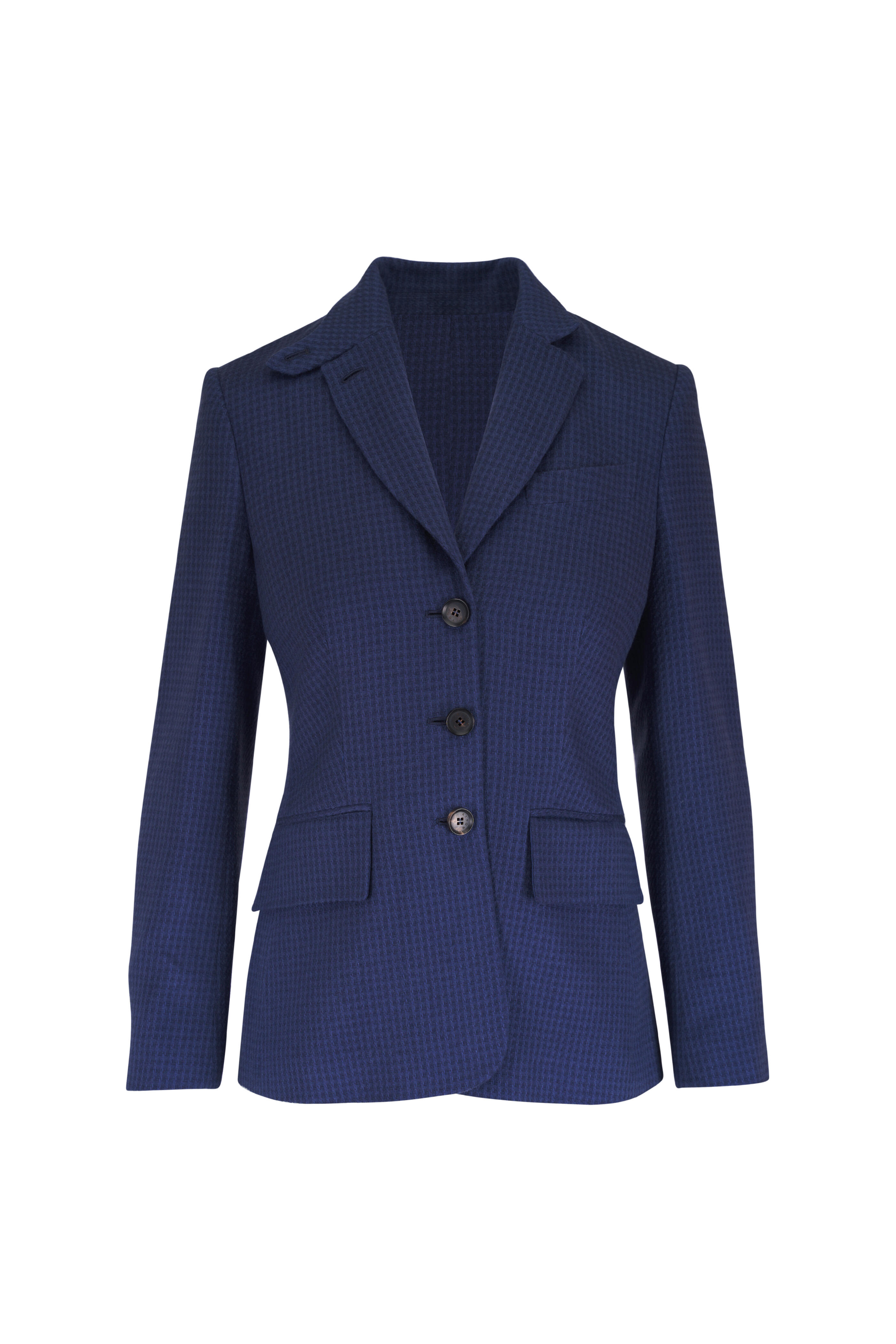 Kiton - Blue Checkered Cashmere & Silk Jacket - view 1