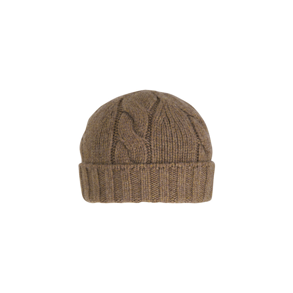 ニットキャップ・ビーニー Loro Piana Tundra Melange Beanie In Cashmere Loro Piana - Napier Tundra Green Cashmere Hat | Mitchell Stores