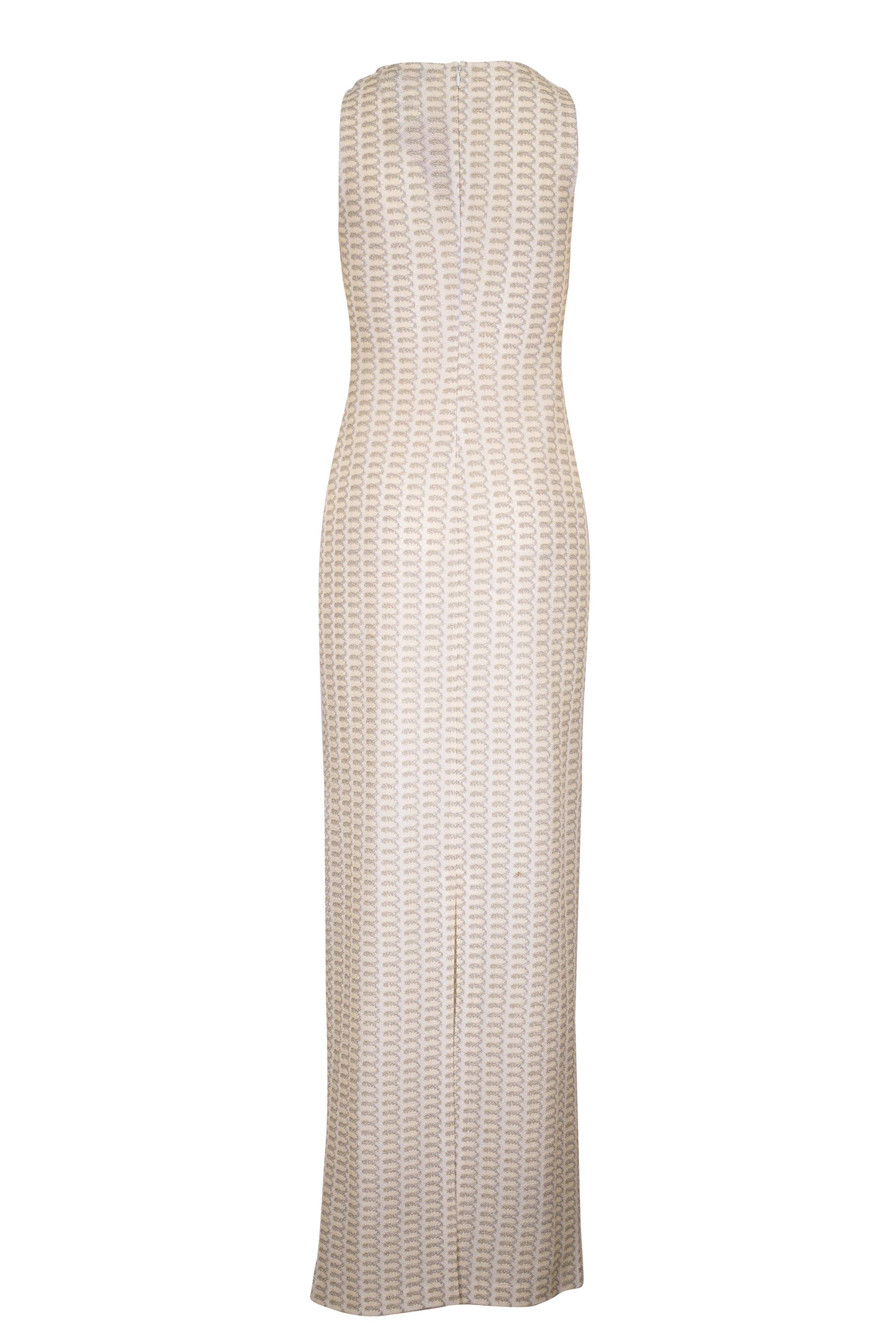 Missoni - Gold & Cream Chevron Print Sleeveless Maxi Dress Missoni - Gold & Cream Chevron Print Sleeveless Maxi Dress