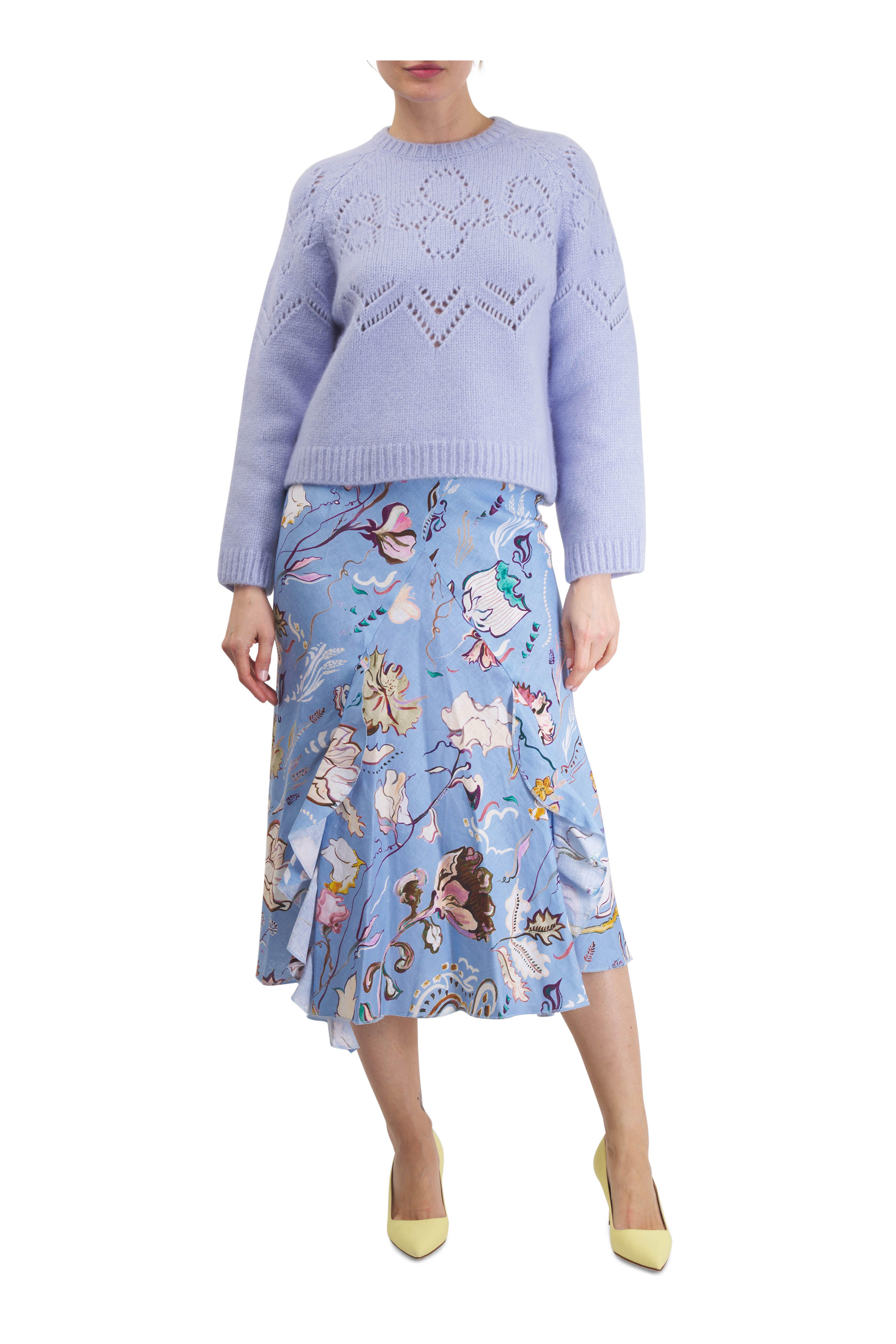 Dorothee Schumacher - Floral Power Blue Linen Skirt