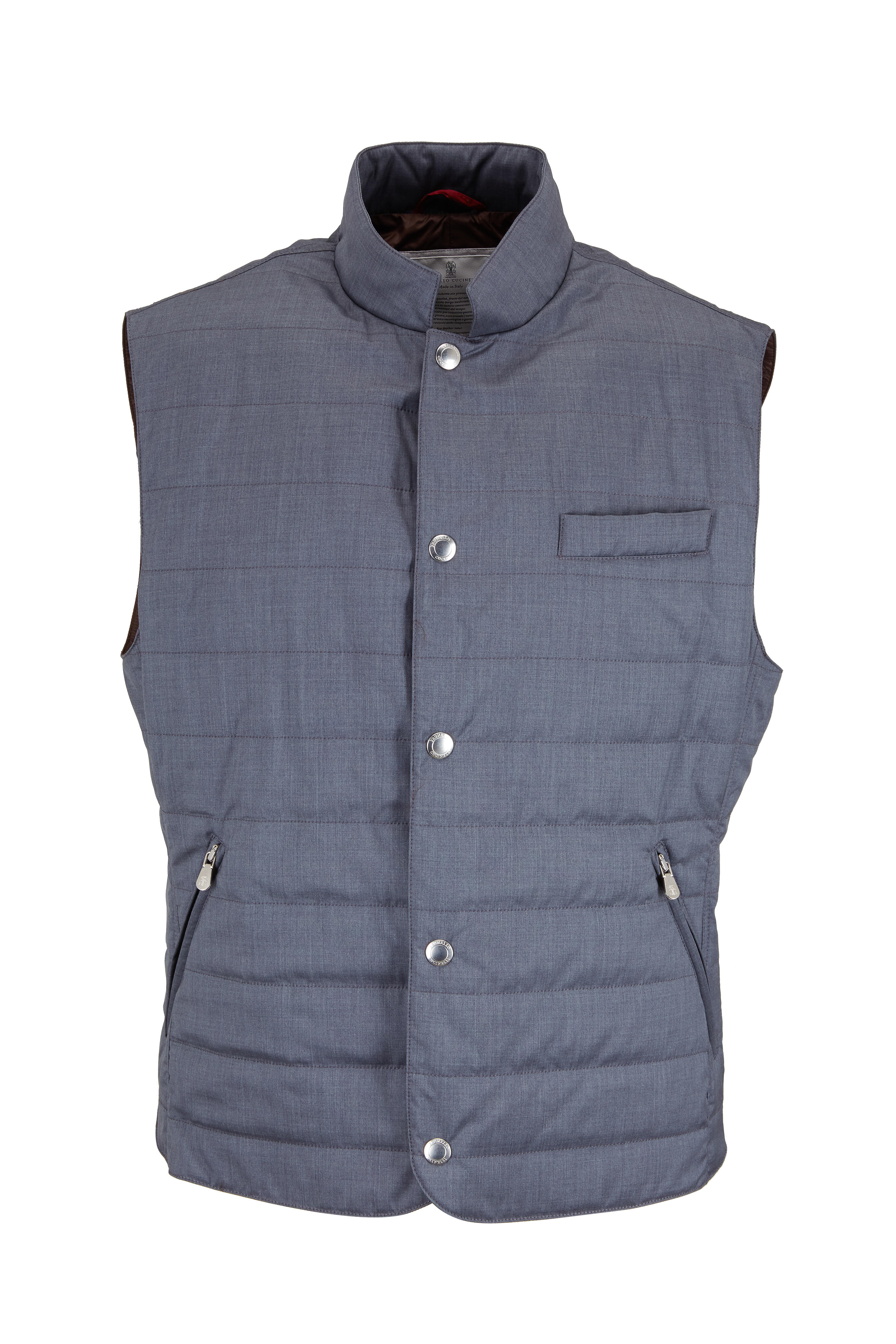 ベスト・ジレ BRUNELLO CUCINELLI Water-repellent vest Gray Brunello Cucinelli Water-Repellent Vest Gilet Gray