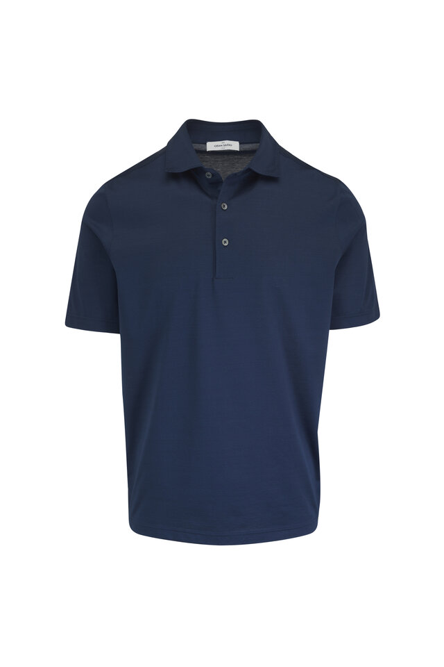 Loro Piana - Regatta Navy Cotton Polo | Mitchell Stores