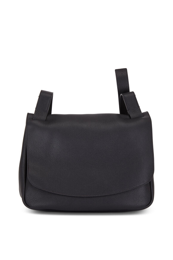 The Row - Black Grained Leather Small Mail Bag