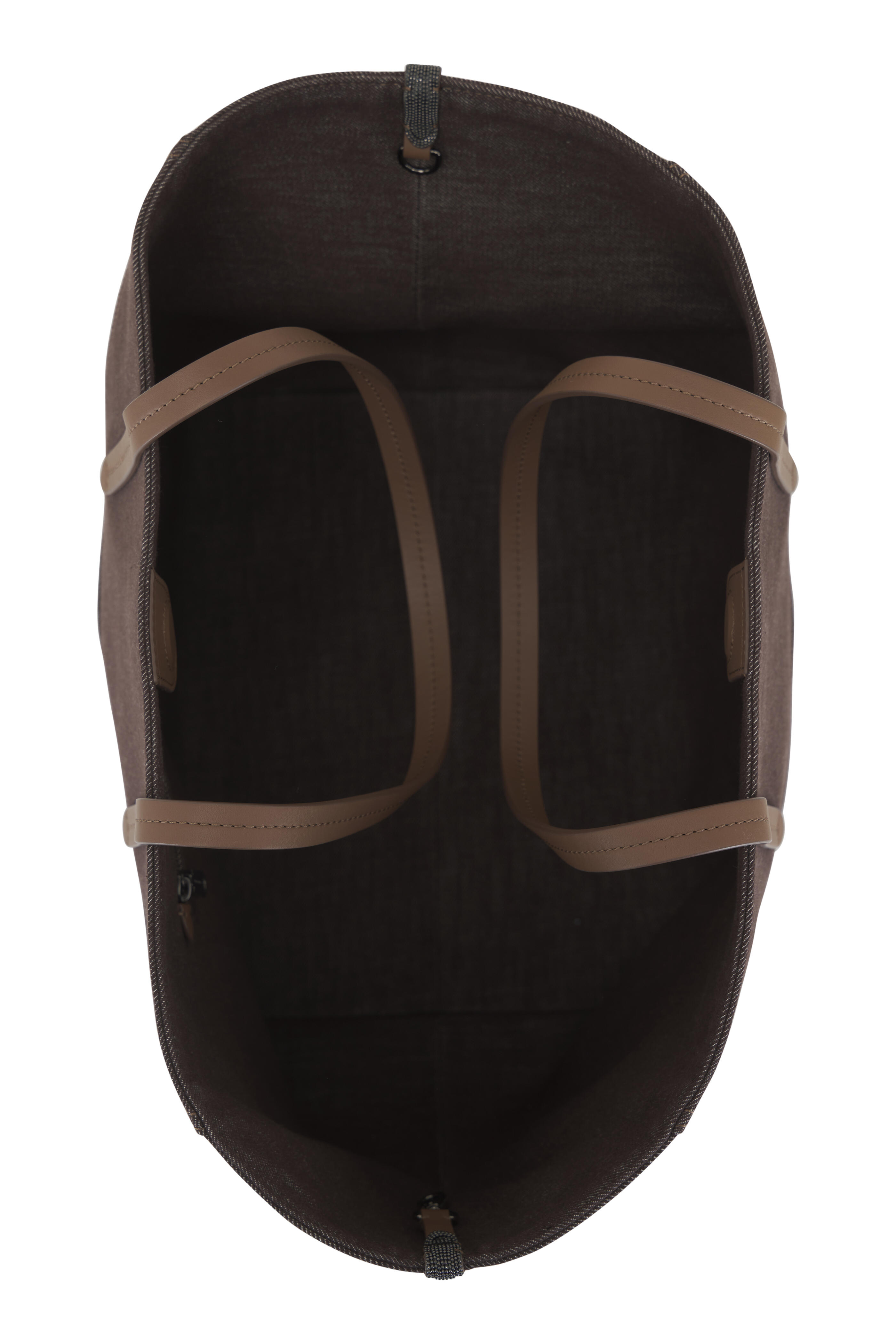 Brunello Cucinelli - Duo Chocolate Denim Tote Bag Brunello Cucinelli - Duo Chocolate Denim Tote Bag