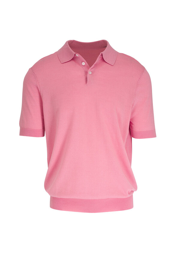 Patrick Assaraf - Guava Knit Polo Sweater