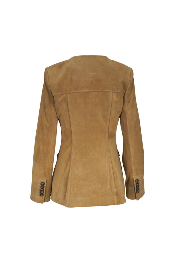 Veronica Beard Orrin Khaki Suede Jacket - view 4