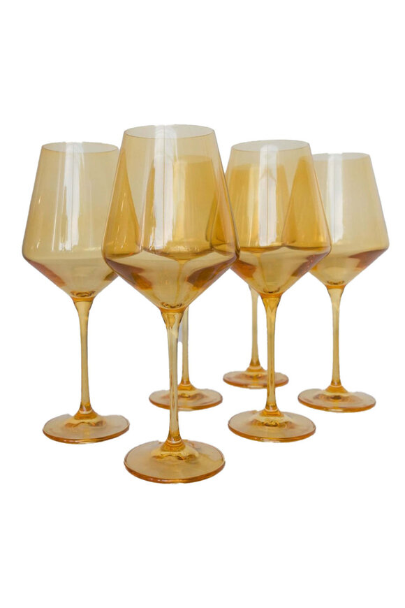 Estelle Colored Glass Yellow Colored Glass Stemware Set