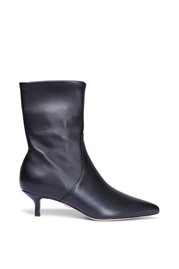 Veronica Beard Lisa Black Stretch Leather Short Boot, 45mm - view 4