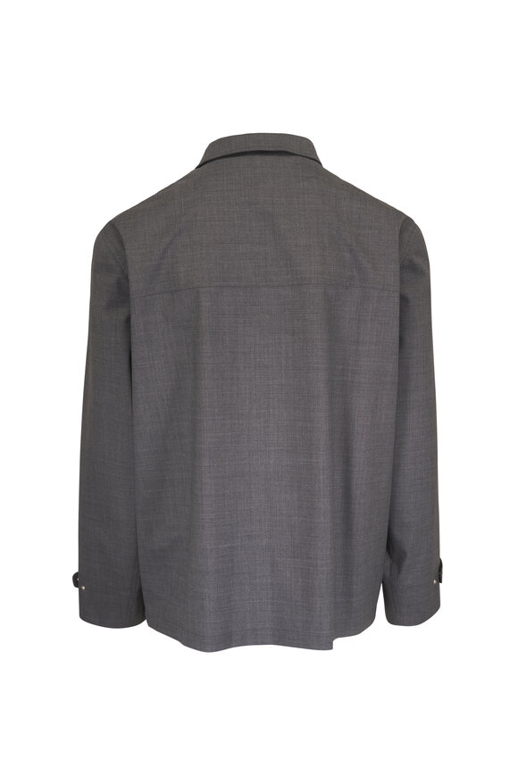 Brunello Cucinelli Gray Wool Tech Bomber Jacket - view 3