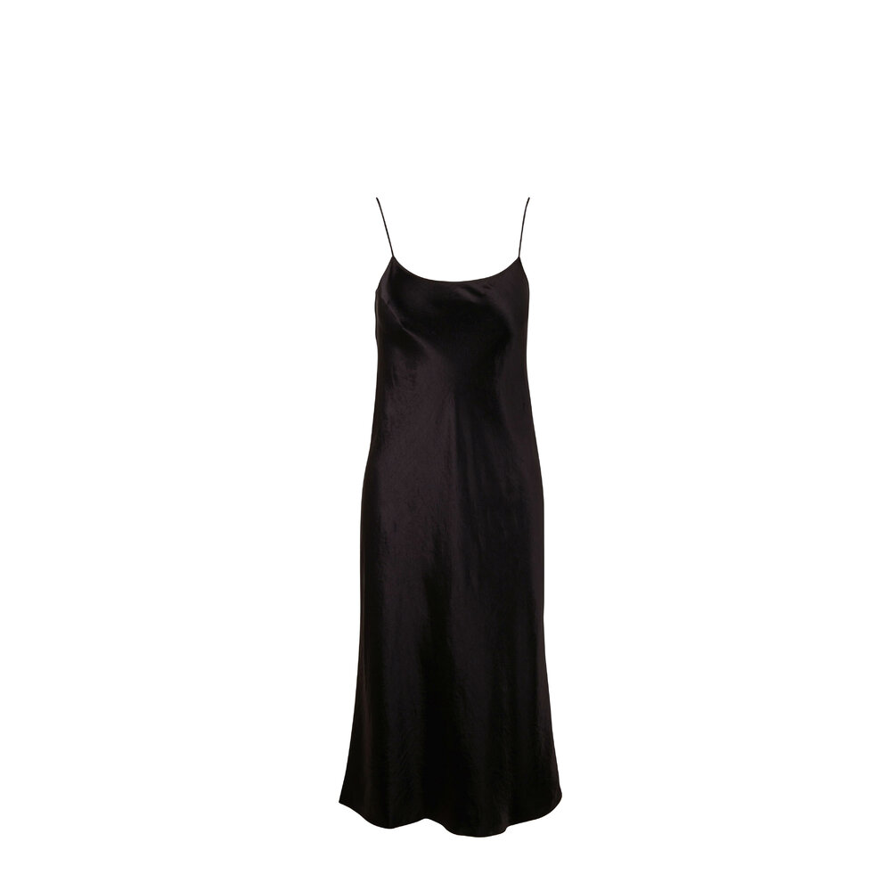 Vince - Black Satin Tank Dress | Mitchell Stores