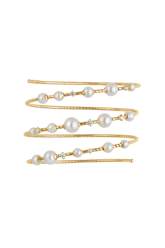 Mattia Cielo 18k Yellow Gold Diamond & Pearl Bracelet