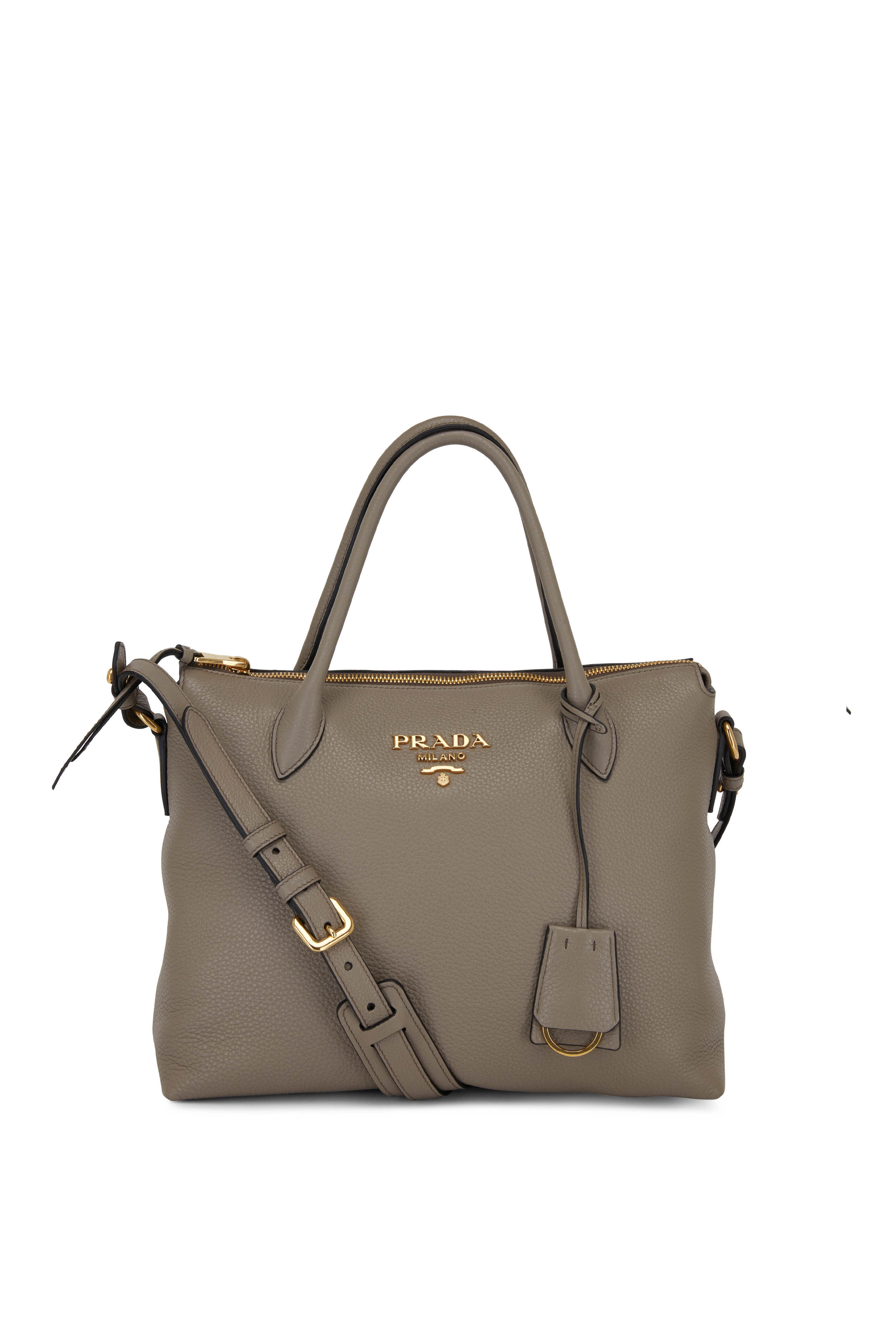 Prada daino medium leather hotsell tote bag