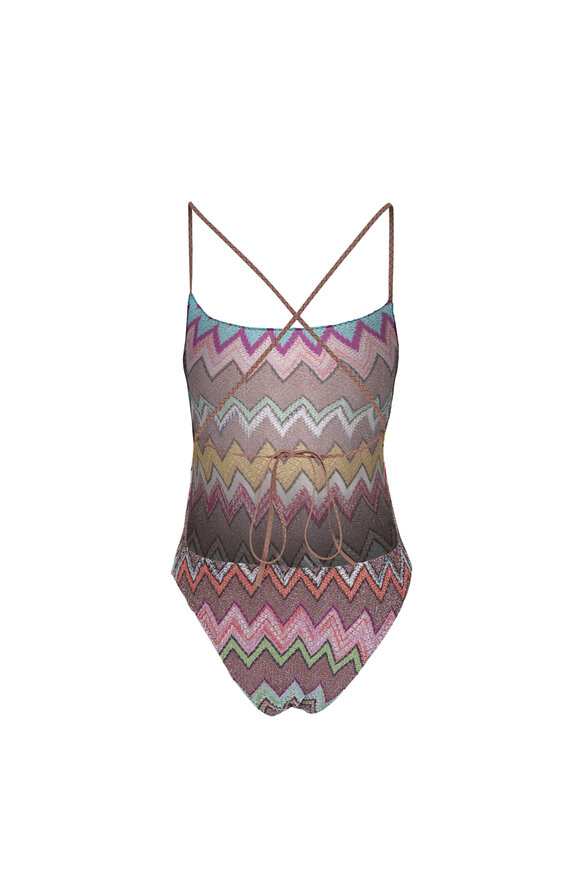 Missoni Multicolor Metallic Zip Zag Bathing Suit - view 4