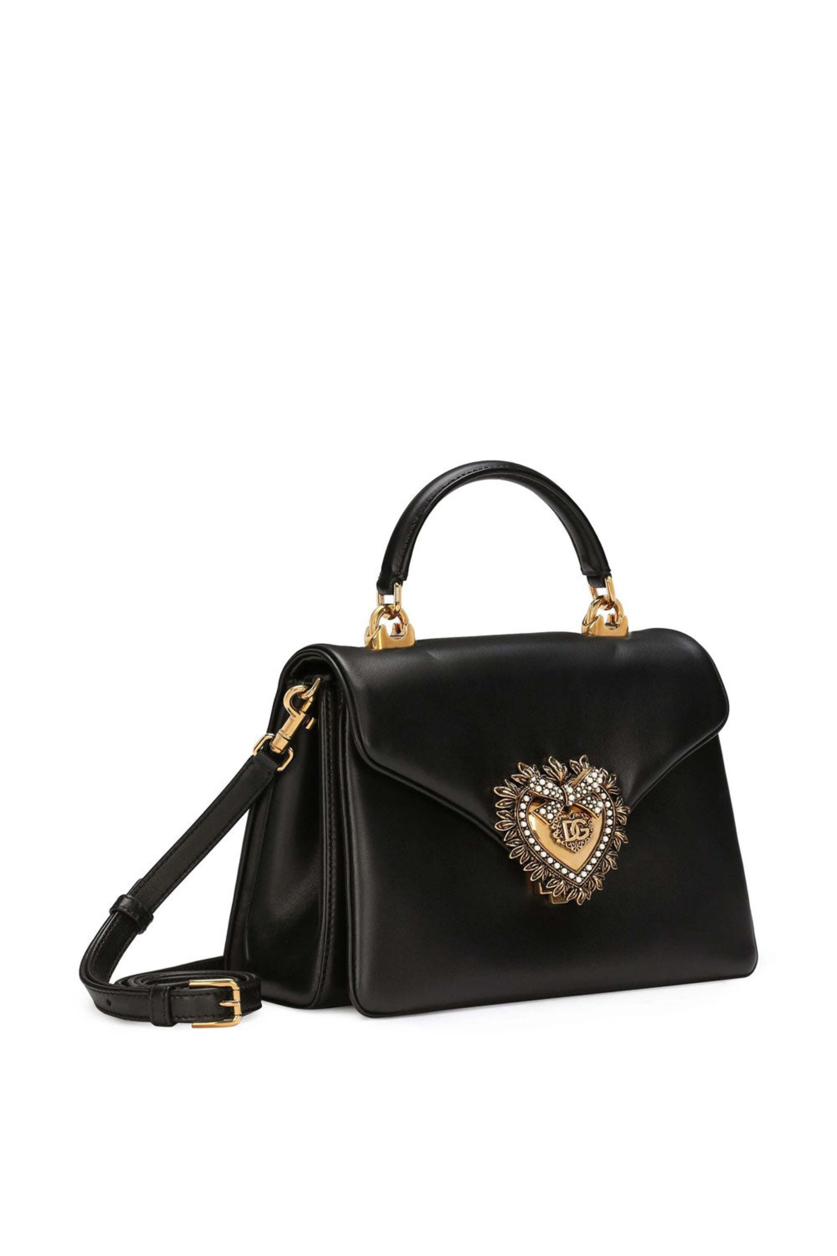 Dolce & Gabbana - Devotion Leather Tote Bag in Black