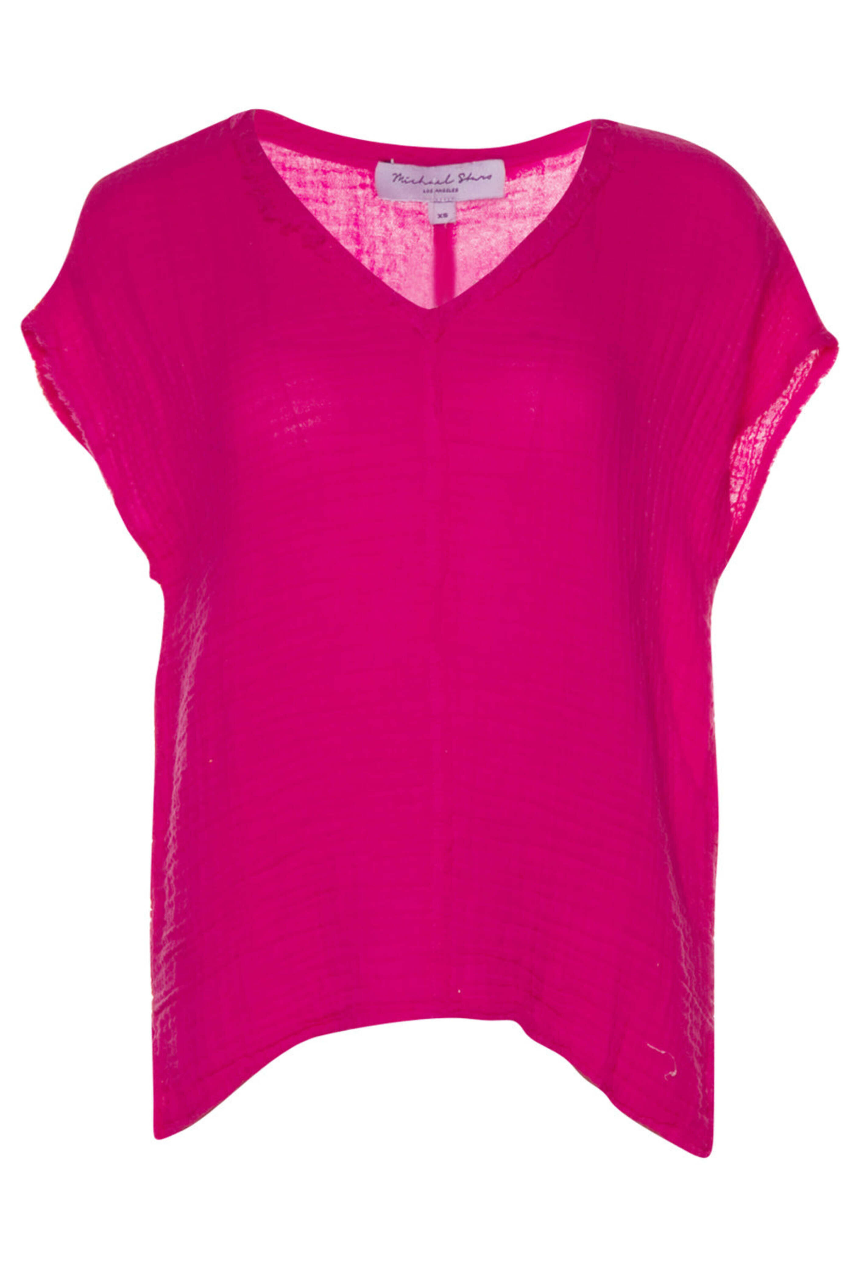 Michael Stars - Magenta V-Neck Draya Tee