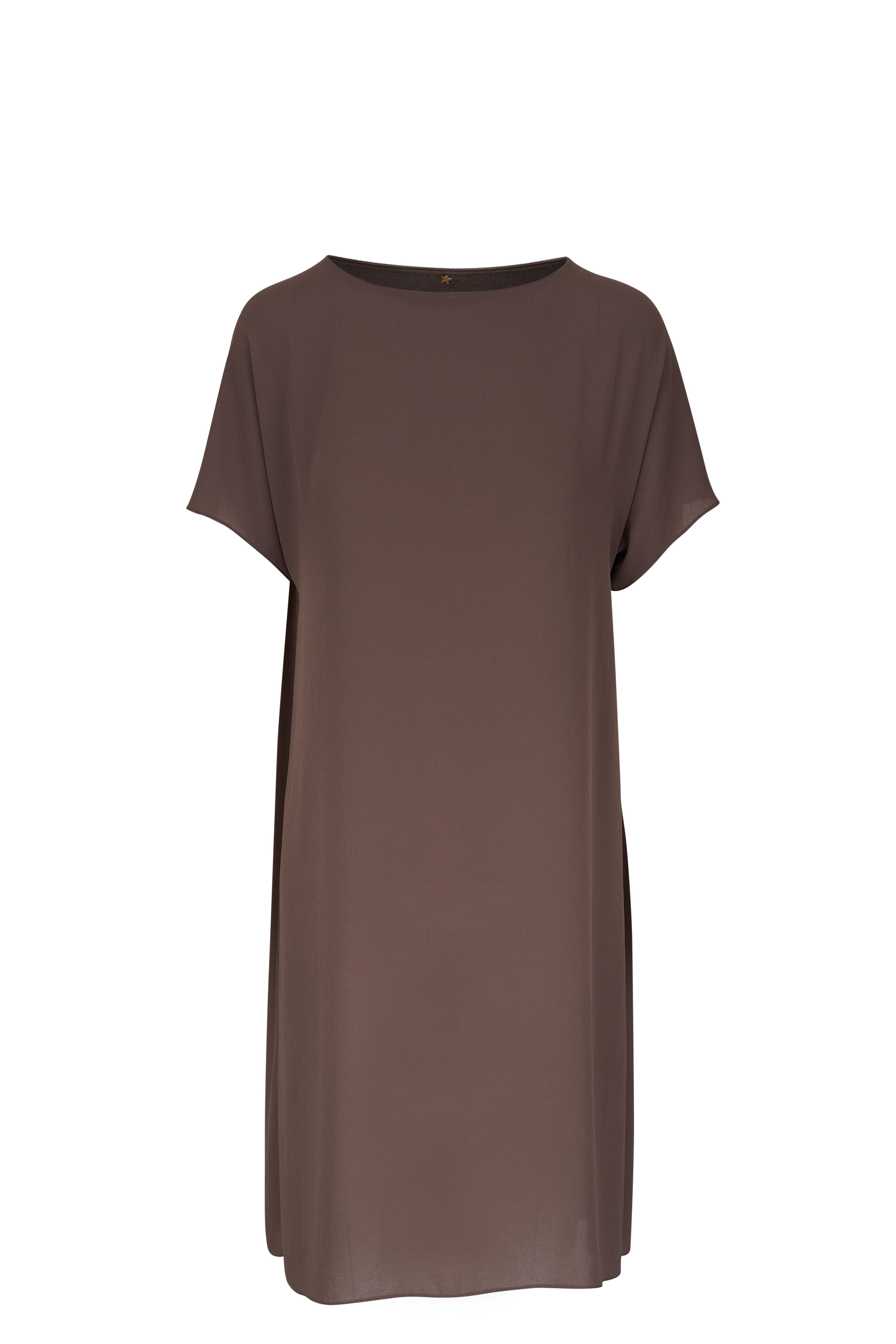 Peter Cohen - Short Sweater Bark Tech Georgette Dress